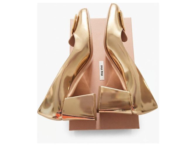 Décolleté Miu Miu Dorate D'oro - vista 3