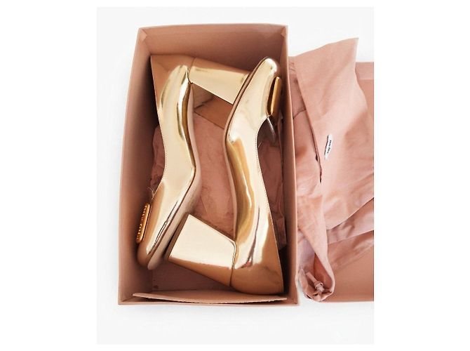 Décolleté Miu Miu Dorate D'oro - vista 4