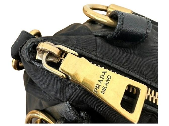 Borsa a mano Prada BR4261 in nylon nera Nero - vista 8