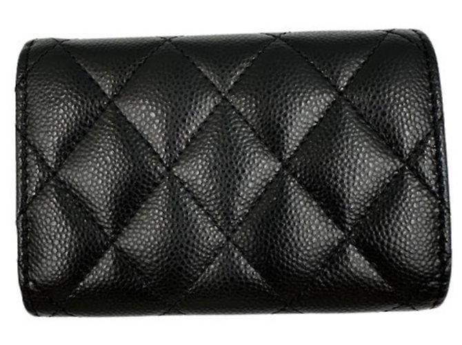 Cartera compacta Chanel de piel Caviar Negro - vista 2