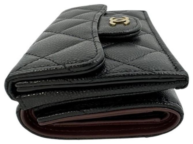 Cartera compacta Chanel de piel Caviar Negro - vista 3
