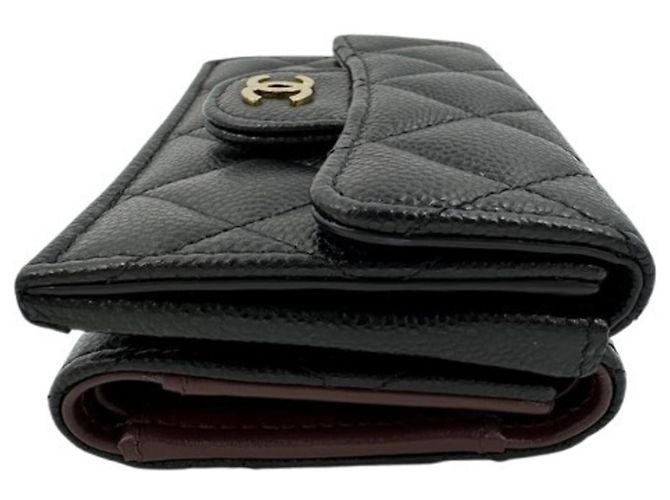 Cartera compacta Chanel de piel Caviar Negro - vista 4