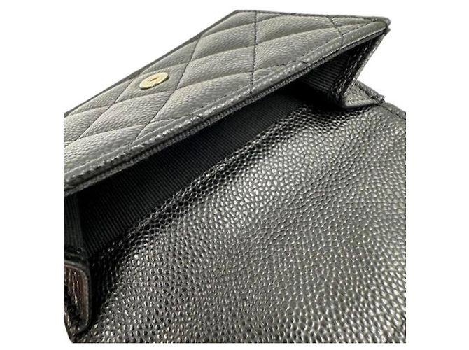 Cartera compacta Chanel de piel Caviar Negro - vista 6