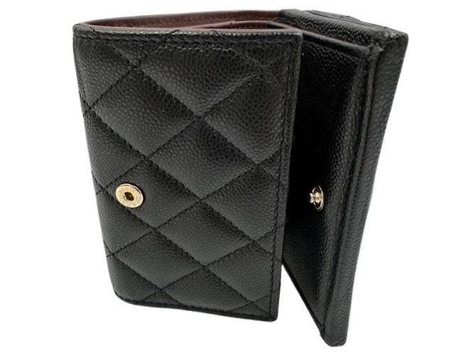 Cartera compacta Chanel de piel Caviar Negro - vista 7