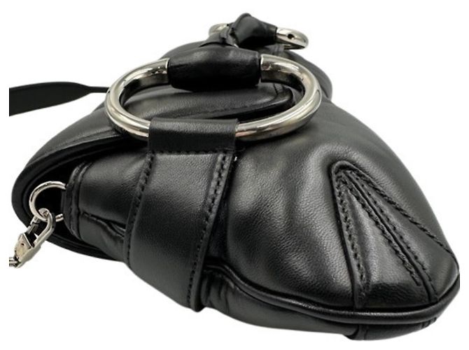 Borsa a tracolla in pelle Gucci Horsebit Nero - vista 6