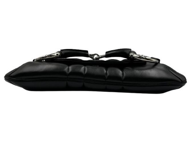 Borsa a tracolla in pelle Gucci Horsebit Nero - vista 7