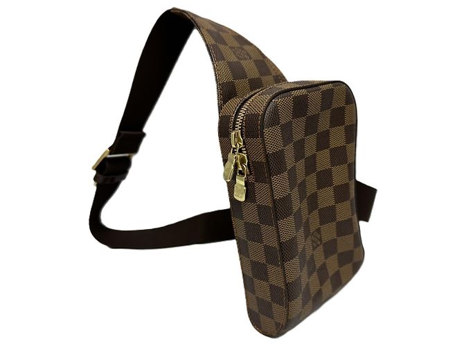 Borsa a tracolla Louis Vuitton Damier Geronimos Marrone - vista 2