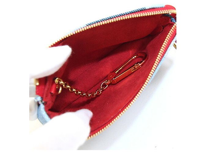 Louis Vuitton Monogram Denim Micro Pochette Accessoires Roja Azul - vista 3