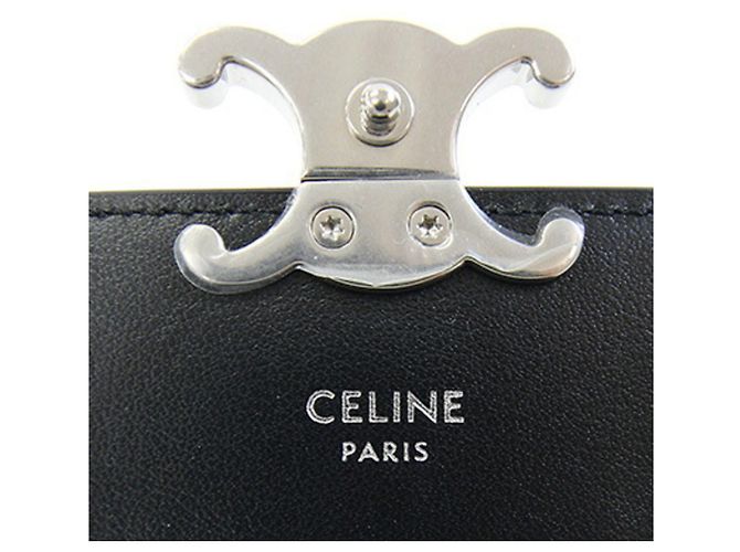 Triomphe Céline Celine Black Leather Card Case - view 4