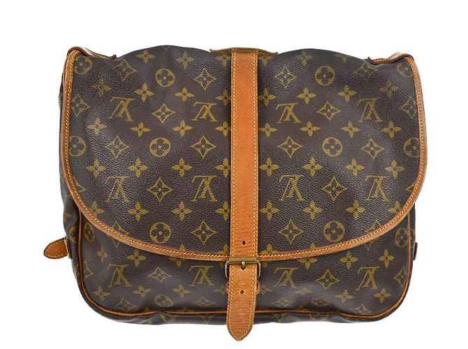 Louis Vuitton Saumur Monogram 35 Castaño - vista 2