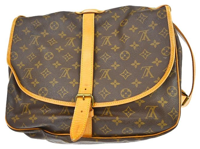Louis Vuitton Saumur Monogram 35 Castaño - vista 2