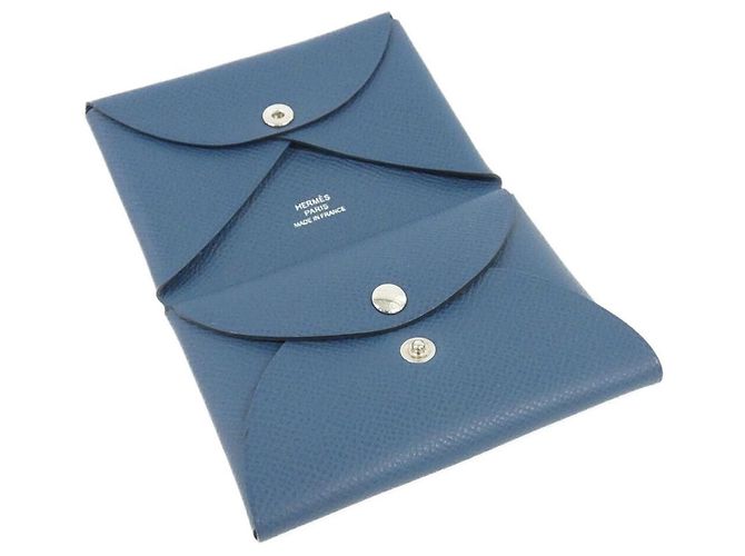 Hermès Porte-monnaie Hermes Calvi Duo Bleu - vue 2