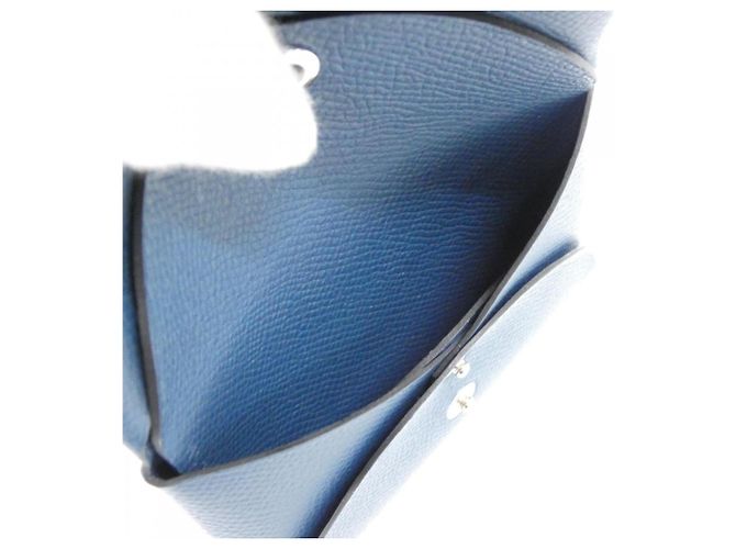 Hermès Porte-monnaie Hermes Calvi Duo Bleu - vue 4