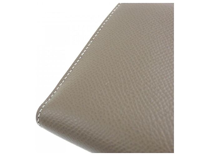 Hermès Cartera bi-fold Hermes Bearn Soufflé Gris pardo - vista 4