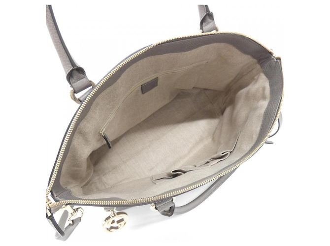 Borsa a mano Gucci in pelle grigia Marrone - vista 7