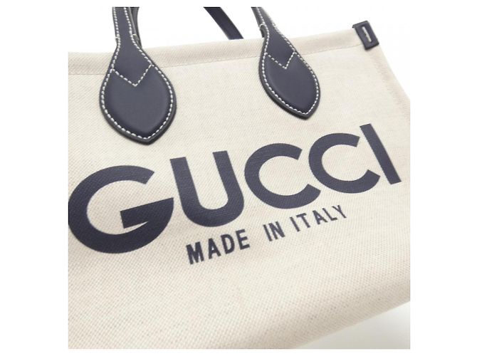 Borsa Gucci 772144 FACVW Beige Blu scuro - vista 4