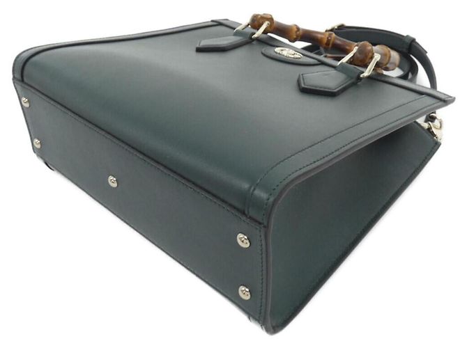 Borsa a mano Gucci Diana in pelle verde - vista 3