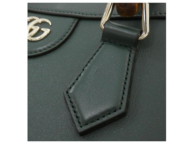 Borsa a mano Gucci Diana in pelle verde - vista 6