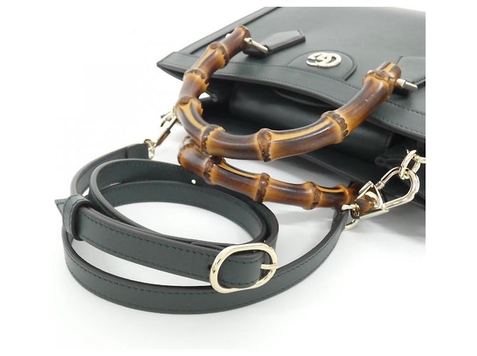 Borsa a mano Gucci Diana in pelle verde - vista 7