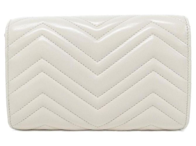 Gucci GG Marmont 858924 AAF9K Wallet Chain Bianco - vista 2