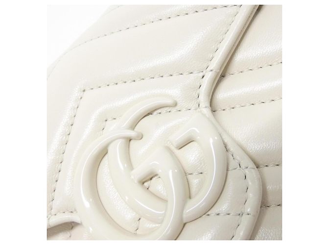 Gucci GG Marmont 858924 AAF9K Wallet Chain Bianco - vista 4