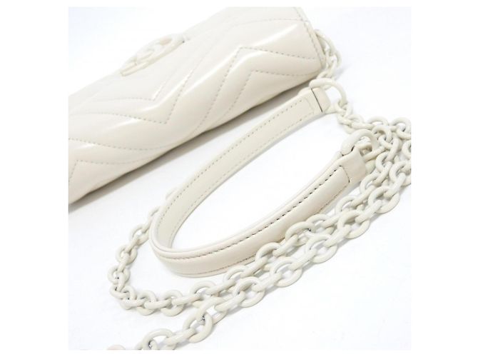 Gucci GG Marmont 858924 AAF9K Wallet Chain Bianco - vista 6