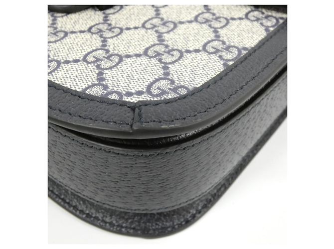Borsa a tracolla Gucci HORSEBIT 1955 Blu Beige - vista 3