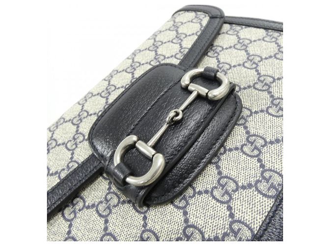 Borsa a tracolla Gucci HORSEBIT 1955 Blu Beige - vista 5