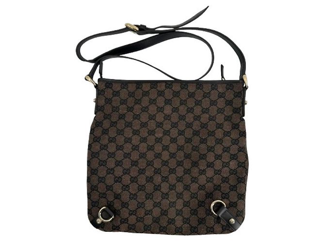 Borsa a tracolla Gucci Abbey GG Canvas Marrone - vista 2