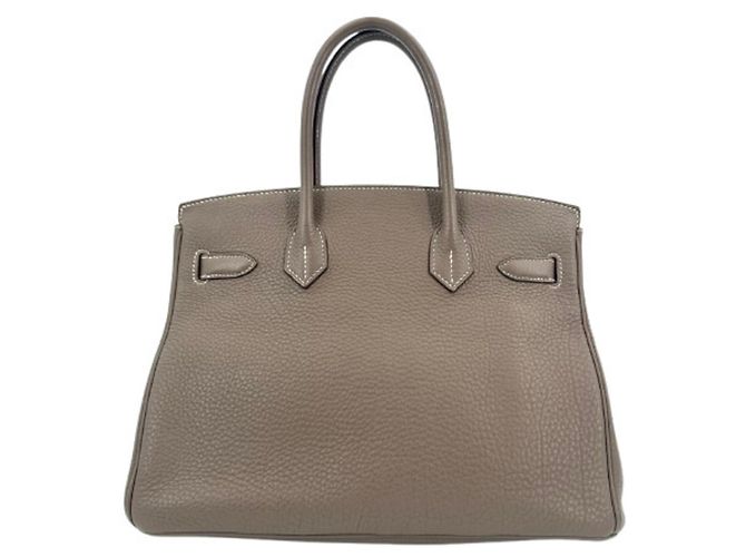 Hermès Borsa Hermes Birkin 30 Etoupe in pelle Togo Taupe - vista 2