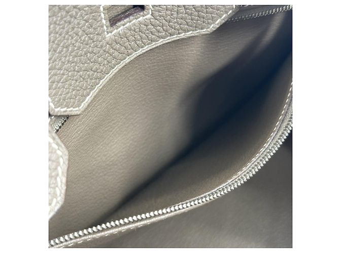 Hermès Borsa Hermes Birkin 30 Etoupe in pelle Togo Taupe - vista 9