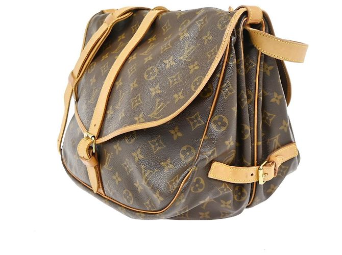 Louis Vuitton Saumur Monogram 35 Marrone - vista 3