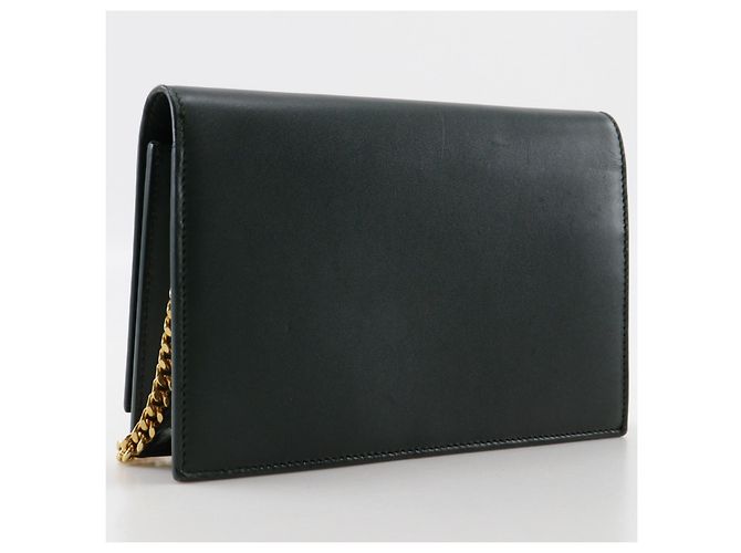 Saint Laurent Classic Monogram Tassel Chain Leather Verde - vista 2