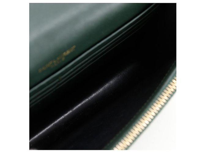 Saint Laurent Classic Monogram Tassel Chain Leather Verde - vista 4
