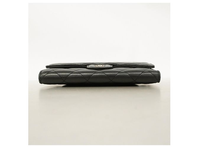 Portafoglio lungo tri-fold Chanel in nappa nera Nero - vista 3