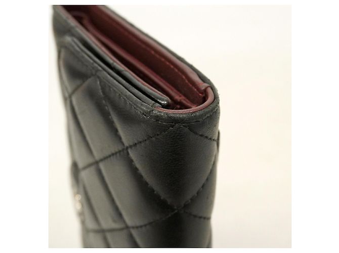Portafoglio lungo tri-fold Chanel in nappa nera Nero - vista 7
