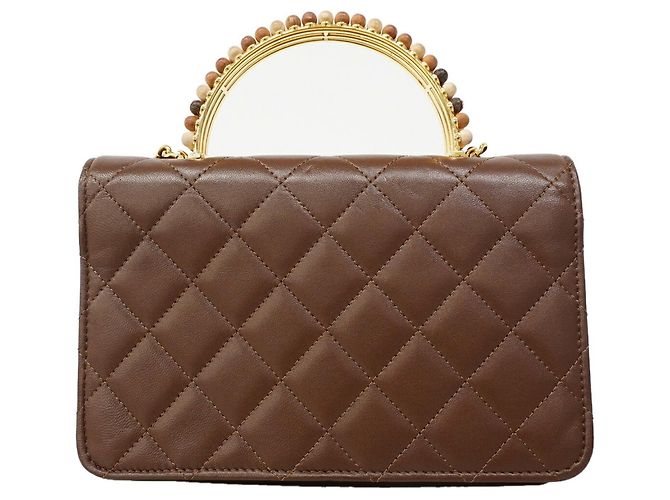 Portafoglio a spalla con catena Chanel Matelassé Marrone - vista 10