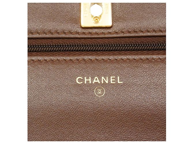Portafoglio a spalla con catena Chanel Matelassé Marrone - vista 5