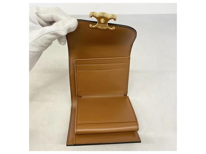 Céline Celine Triomphe Tri-fold Geldbörse Braun Beige - Ansicht 3