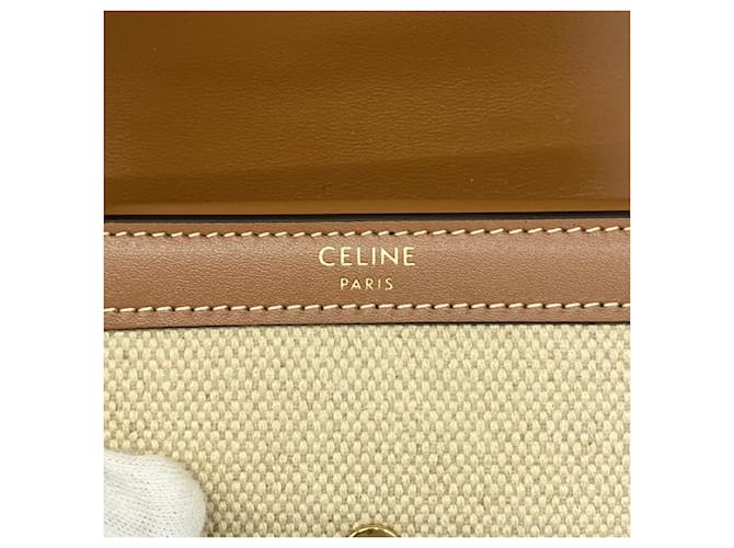 Céline Celine Triomphe Tri-fold Geldbörse Braun Beige - Ansicht 4