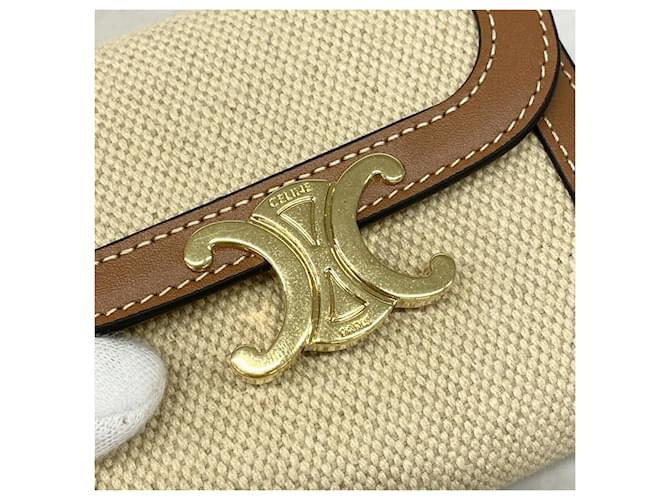 Céline Celine Triomphe Tri-fold Geldbörse Braun Beige - Ansicht 5