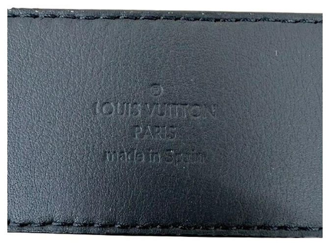 Cinturón de cuero negro Louis Vuitton Monogram Eclipse - vista 7