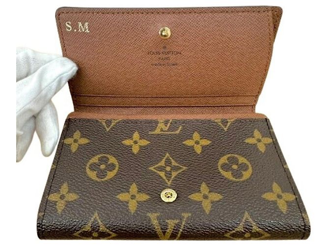 Louis Vuitton Monogram Portefeuille Tresor Bi-fold Wallet Marrone - vista 6