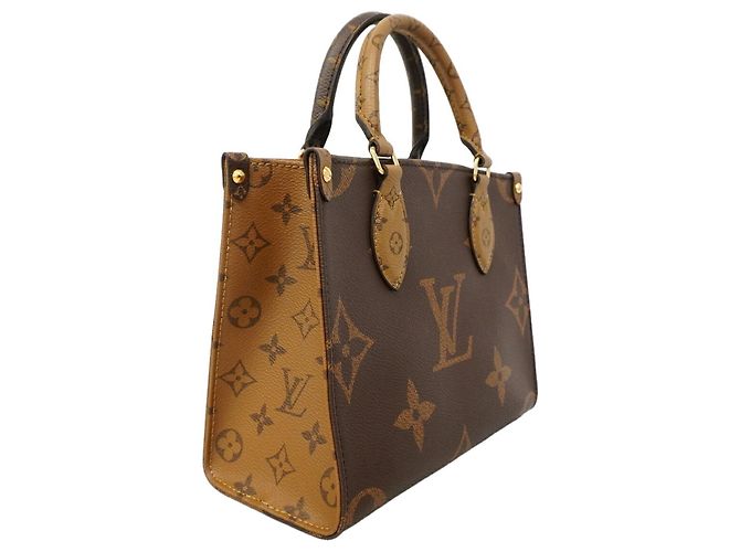 Borsa Louis Vuitton Monogram Giant Reverse OnTheGo PM Marrone - vista 2