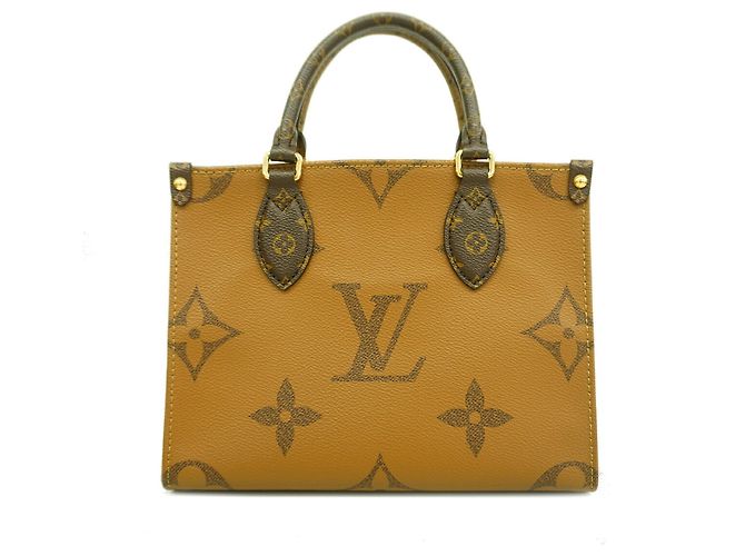 Borsa Louis Vuitton Monogram Giant Reverse OnTheGo PM Marrone - vista 8