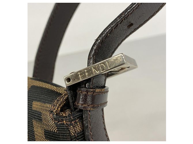 Borsa Fendi Zucca Brown Nylon Canvas Marrone - vista 10