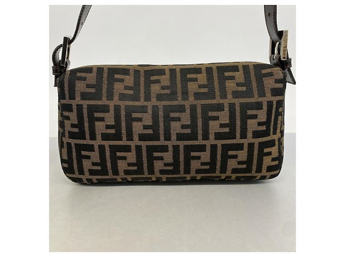 Borsa Fendi Zucca Brown Nylon Canvas Marrone - vista 11