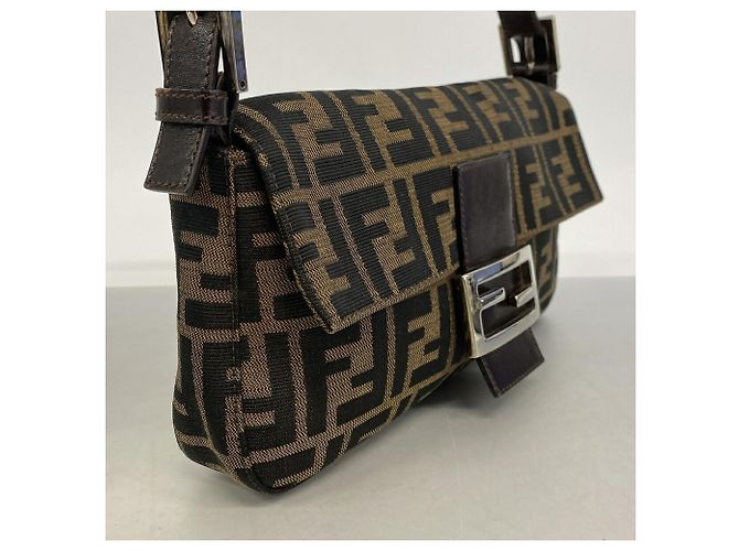 Borsa Fendi Zucca Brown Nylon Canvas Marrone - vista 2