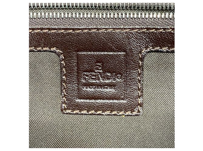 Borsa Fendi Zucca Brown Nylon Canvas Marrone - vista 5
