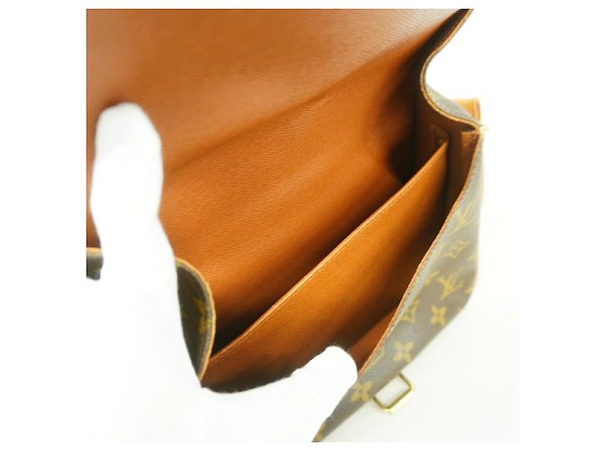 Borsa a tracolla Louis Vuitton Monogram Cartouchiere MM Marrone - vista 4